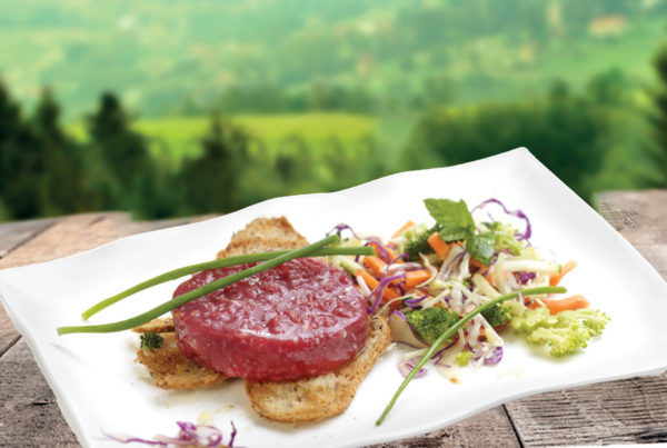 Tartare di chianina piatto abmientato fiorani e c. azienda produzione carne tartare