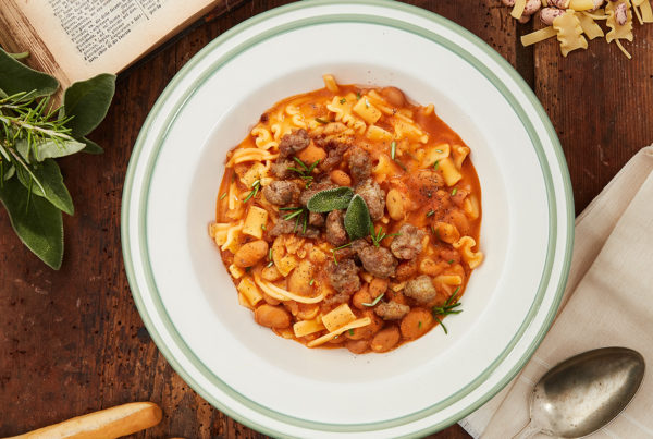 Pasta e fagioli sfiziosi con salamella classica ricetta fiorani