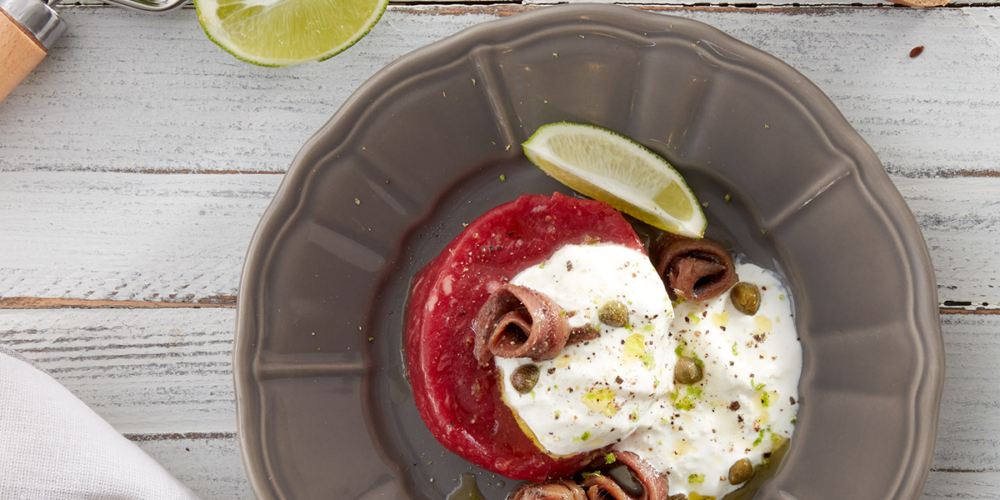 Ricetta Tartare di scottona, acciughe e stracciatella