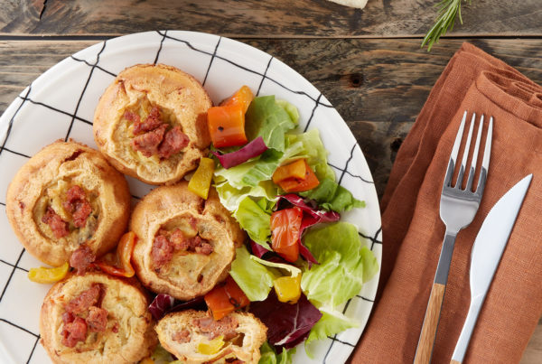 Ricetta frittatine monoporzione con peperoni e salsiccia luganega fiorani